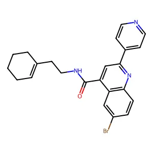 6-bromo-N-[2-(cyclohexen-1-yl)ethyl]-2-pyridin-4-ylquinoline-4-carboxamide structure