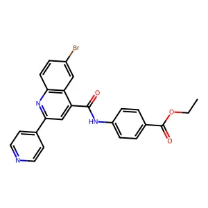 Ethyl 4-(6-bromo-2-(pyridin-4-yl)quinoline-4-carboxamido)benzoate structure