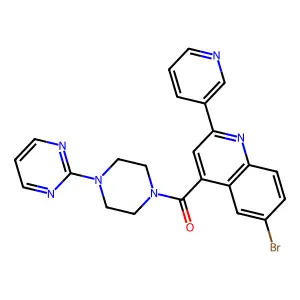 6-Bromo-2-(3-pyridinyl)-4-{[4-(2-pyrimidinyl)-1-piperazinyl]carbonyl}quinoline structure