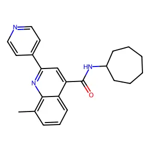 N-cycloheptyl-8-methyl-2-pyridin-4-ylquinoline-4-carboxamide structure