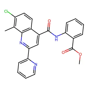Methyl 2-[(7-chloro-8-methyl-2-(2-pyridyl)-4-quinolyl)carbonylamino]benzoate structure