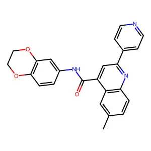 N-(2,3-dihydro-1,4-benzodioxin-6-yl)-6-methyl-2-(pyridin-4-yl)quinoline-4-carboxamide structure