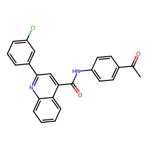 N-(4-acetylphenyl)-2-(3-chlorophenyl)quinoline-4-carboxamide structure