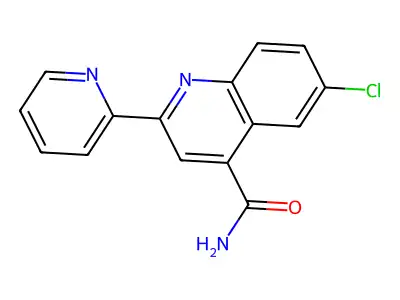 6-氯-2-吡啶-2-基喹啉-4-甲酰胺 structure