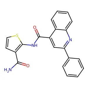 N-(3-carbamoylthiophen-2-yl)-2-phenylquinoline-4-carboxamide structure