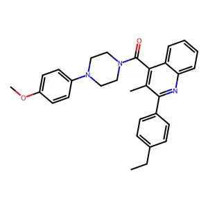 [2-(4-ethylphenyl)-3-methylquinolin-4-yl]-[4-(4-methoxyphenyl)piperazin-1-yl]methanone structure