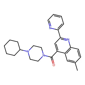 (4-Cyclohexylpiperazin-1-yl)-(6-methyl-2-pyridin-2-ylquinolin-4-yl)methanone structure