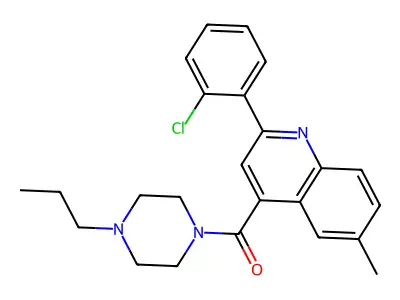 [2-(2-Chlorophenyl)-6-methylquinolin-4-yl]-(4-propylpiperazin-1-yl)methanone structure