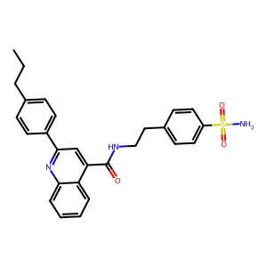 2-(4-propylphenyl)-N-[2-(4-sulfamoylphenyl)ethyl]-4-quinolinecarboxamide structure
