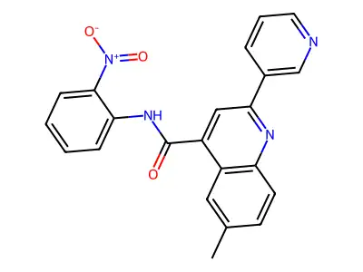 6-methyl-N-(2-nitrophenyl)-2-pyridin-3-ylquinoline-4-carboxamide structure