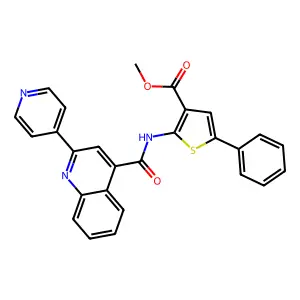 Methyl 5-phenyl-2-[(2-pyridin-4-ylquinoline-4-carbonyl)amino]thiophene-3-carboxylate structure