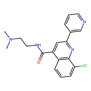 8-chloro-N-[2-(dimethylamino)ethyl]-2-(pyridin-3-yl)quinoline-4-carboxamide structure