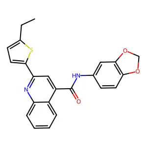 N-(1,3-benzodioxol-5-yl)-2-(5-ethylthiophen-2-yl)quinoline-4-carboxamide structure