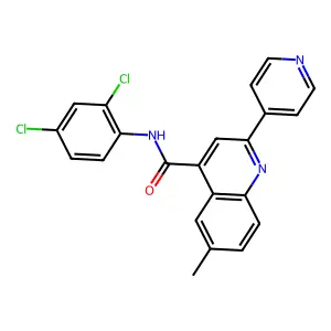 N-(2,4-dichlorophenyl)-6-methyl-2-pyridin-4-ylquinoline-4-carboxamide structure