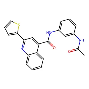 N-(3-acetamidophenyl)-2-thiophen-2-ylquinoline-4-carboxamide structure