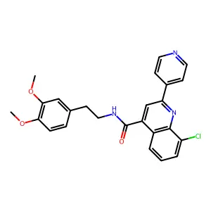 8-chloro-N-[2-(3,4-dimethoxyphenyl)ethyl]-2-(4-pyridinyl)-4-quinolinecarboxamide structure