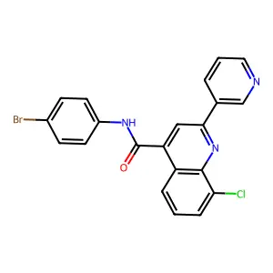 N-(4-bromophenyl)-8-chloro-2-pyridin-3-ylquinoline-4-carboxamide structure