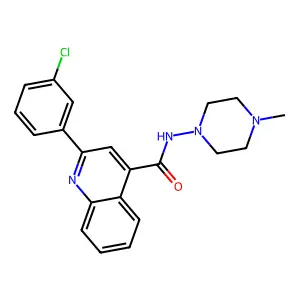 2-(3-chlorophenyl)-N-(4-methylpiperazin-1-yl)quinoline-4-carboxamide structure