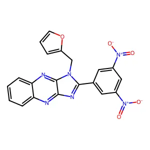 2-(3,5-dinitrophenyl)-1-(furan-2-ylmethyl)-1H-imidazo[4,5-b]quinoxaline structure