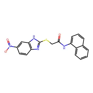 N-naphthalen-1-yl-2-[(6-nitro-1H-benzimidazol-2-yl)sulfanyl]acetamide structure