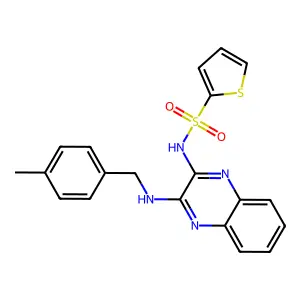 N-(3-((4-methylbenzyl)amino)quinoxalin-2-yl)thiophene-2-sulfonamide structure