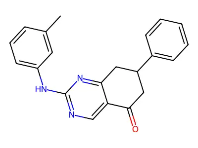2-[(3-methylphenyl)amino]-7-phenyl-7,8-dihydroquinazolin-5(6H)-one structure