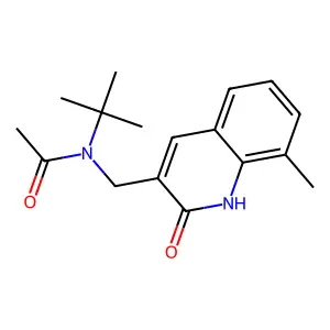 N-tert-butyl-N-[(8-methyl-2-oxo-1H-quinolin-3-yl)methyl]acetamide structure