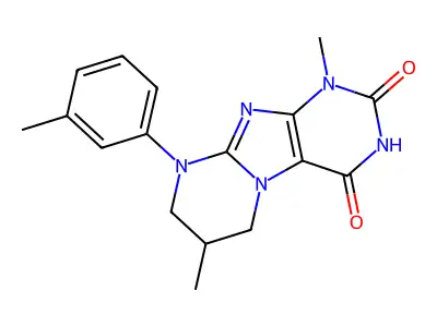 1,7-dimethyl-9-(3-methylphenyl)-7,8-dihydro-6H-purino[7,8-a]pyrimidine-2,4-dione structure