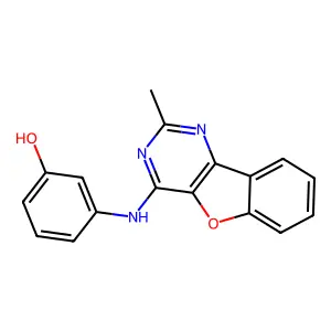 3-[(2-Methyl-[1]benzofuro[3,2-d]pyrimidin-4-yl)amino]phenol structure