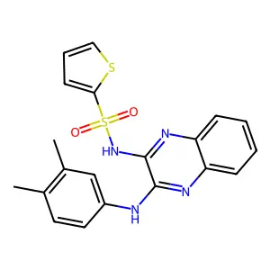 N-(3-((3,4-dimethylphenyl)amino)quinoxalin-2-yl)thiophene-2-sulfonamide structure