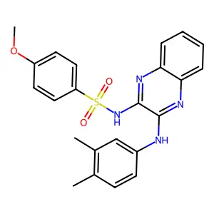 N-(3-((3,4-dimethylphenyl)amino)quinoxalin-2-yl)-4-methoxybenzenesulfonamide structure