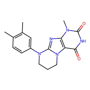 9-(3,4-dimethylphenyl)-1-methyl-7,8-dihydro-6H-purino[7,8-a]pyrimidine-2,4-dione structure
