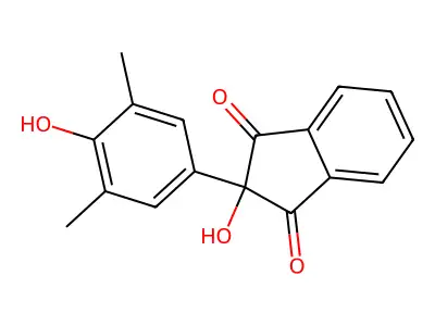 1,3-Indandione, 2-(3,5-dimethyl-p-hydroxyphenyl)-2-hydroxy- structure