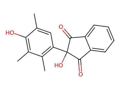 1,3-Indandione, 2-hydroxy-2-(4-hydroxy-2,3,5-trimethylphenyl)- structure
