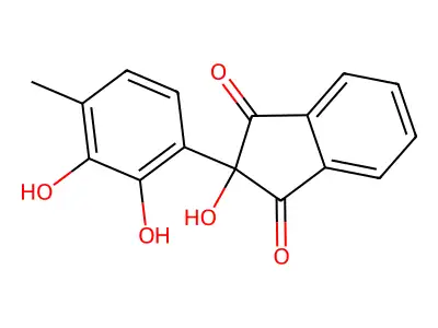 1,3-Indandione, 2-(2,3-dihydroxy-p-tolyl)-2-hydroxy- structure