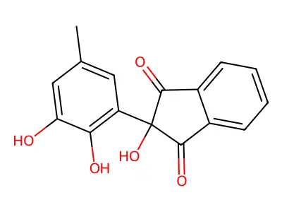 1,3-Indandione, 2-(5,6-dihydroxy-m-tolyl)-2-hydroxy- structure