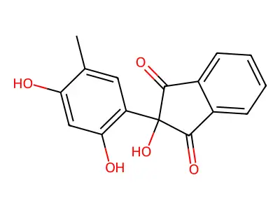 1H-Indene-1,3(2H)-dione, 2-(2,4-dihydroxy-5-methylphenyl)-2-hydroxy- structure