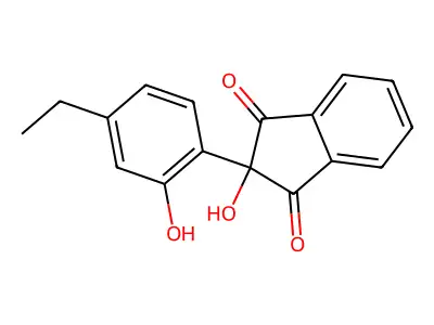 1H-Indene-1,3(2H)-dione, 2-(4-ethyl-2-hydroxyphenyl)-2-hydroxy- structure
