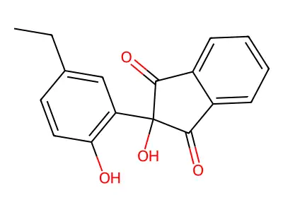 1H-Indene-1,3(2H)-dione, 2-(5-ethyl-2-hydroxyphenyl)-2-hydroxy- structure