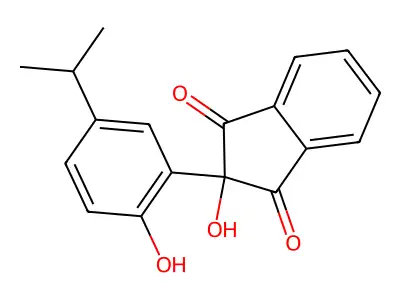 1,3-Indandione, 2-hydroxy-2-(2-hydroxy-5-isopropylphenyl)- structure