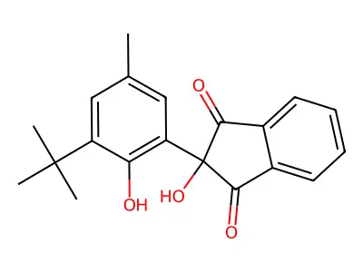 1H-Indene-1,3(2H)-dione, 2-(3-(1,1-dimethylethyl)-2-hydroxy-5-methylphenyl)-2-hydroxy- structure
