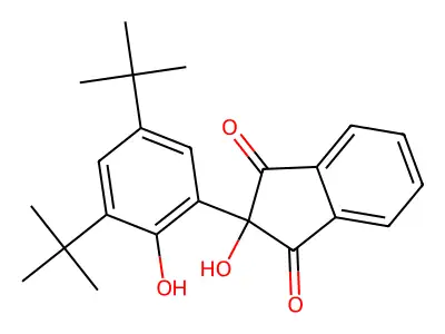 1H-Indene-1,3(2H)-dione, 2-(3,5-bis(1,1-dimethylethyl)-2-hydroxyphenyl)-2-hydroxy- structure