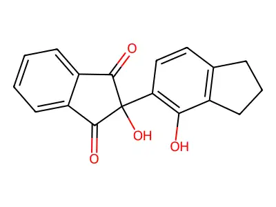 (2,5-Bi-1H-indene)-1,3(2H)-dione, 2',3'-dihydro-2,4'-dihydroxy- structure