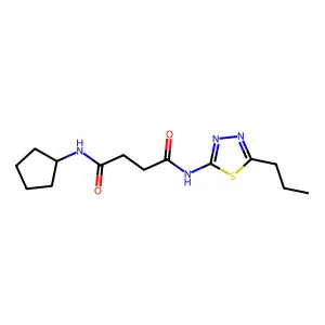 N-cyclopentyl-N'-(5-propyl-1,3,4-thiadiazol-2-yl)butanediamide structure