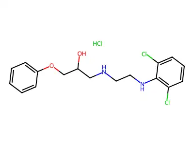 1-((2-(2,6-Dichloroanilino)ethyl)amino)-3-phenoxy-2-propanol hydrochloride structure