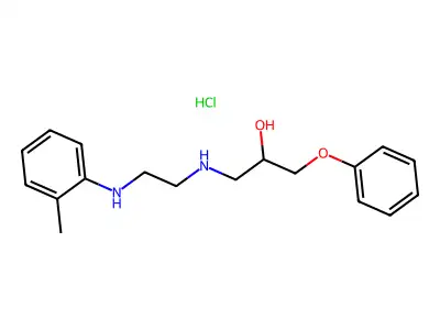 2-Propanol, 1-phenoxy-3-((2-(o-toluidino)ethyl)amino)-, monohydrochloride structure
