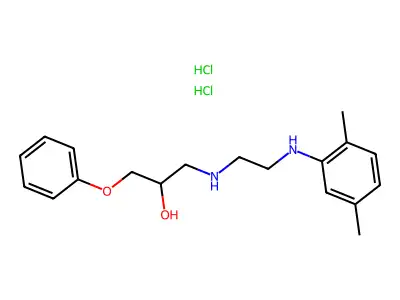 2-Propanol, 1-phenoxy-3-((2-(2,5-xylidino)ethyl)amino)-, dihydrochloride structure
