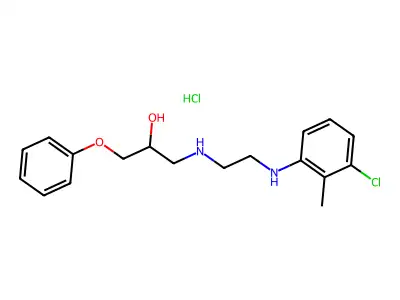 1-((2-(3-Chloro-o-toluidino)ethyl)amino)-3-phenoxy-2-propanol hydrochloride structure