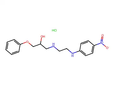 2-Propanol, 1-((2-(p-nitroanilino)ethyl)amino)-3-phenoxy-, monohydrochloride structure