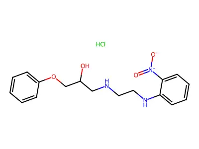 2-Propanol, 1-((2-(o-nitroanilino)ethyl)amino)-3-phenoxy-, monohydrochloride structure